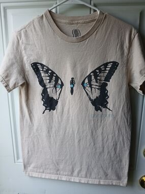 Paramore Beige Butterfly Graphic Tee - Women's Short Sleeve